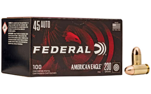 Ammunition Federal American Eagle 45ACP FED AM EAGLE 45ACP 230GR FMJ 100/500