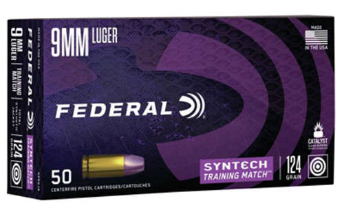 Ammunition Federal Syntech 9mm FED AE 9MM 124GR TRN MTCH TSJ 50/500