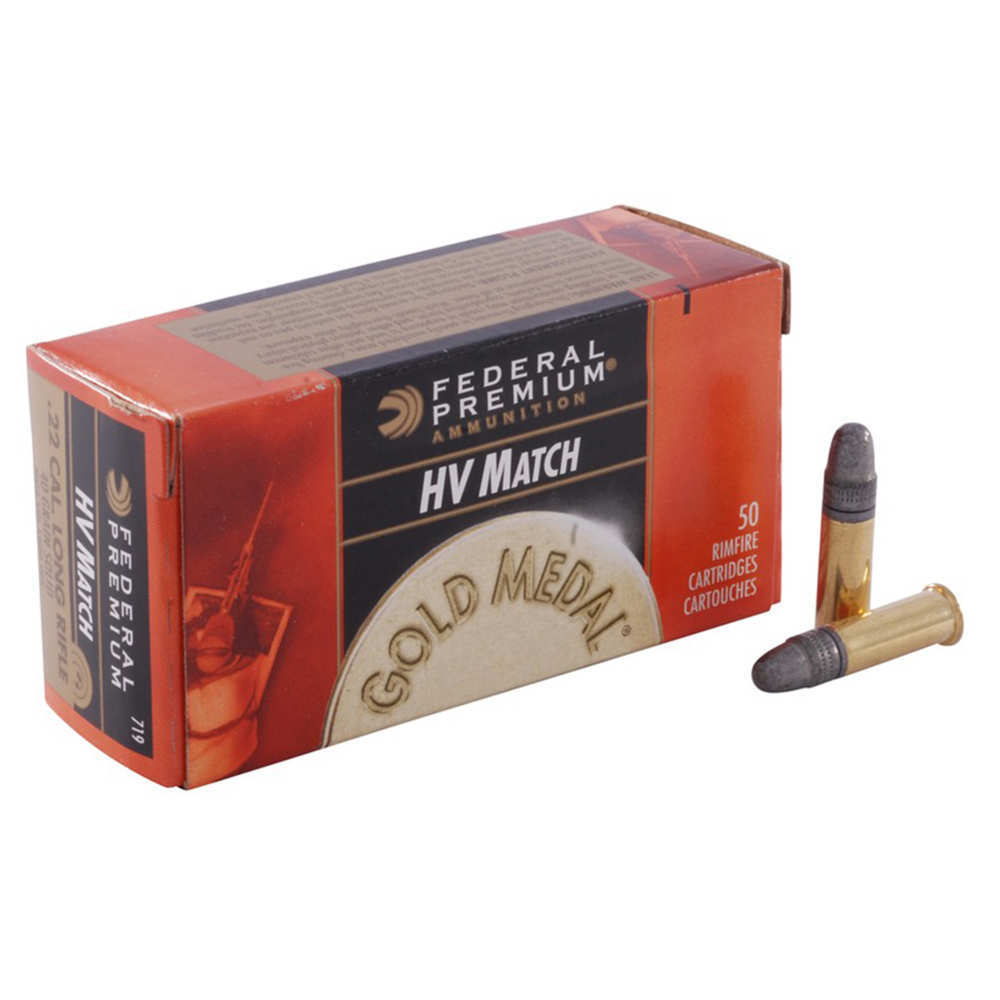 Ammunition Federal 4.50" 22LR GOLD MEDAL 22LR 40GR HV MATCH 50/BX