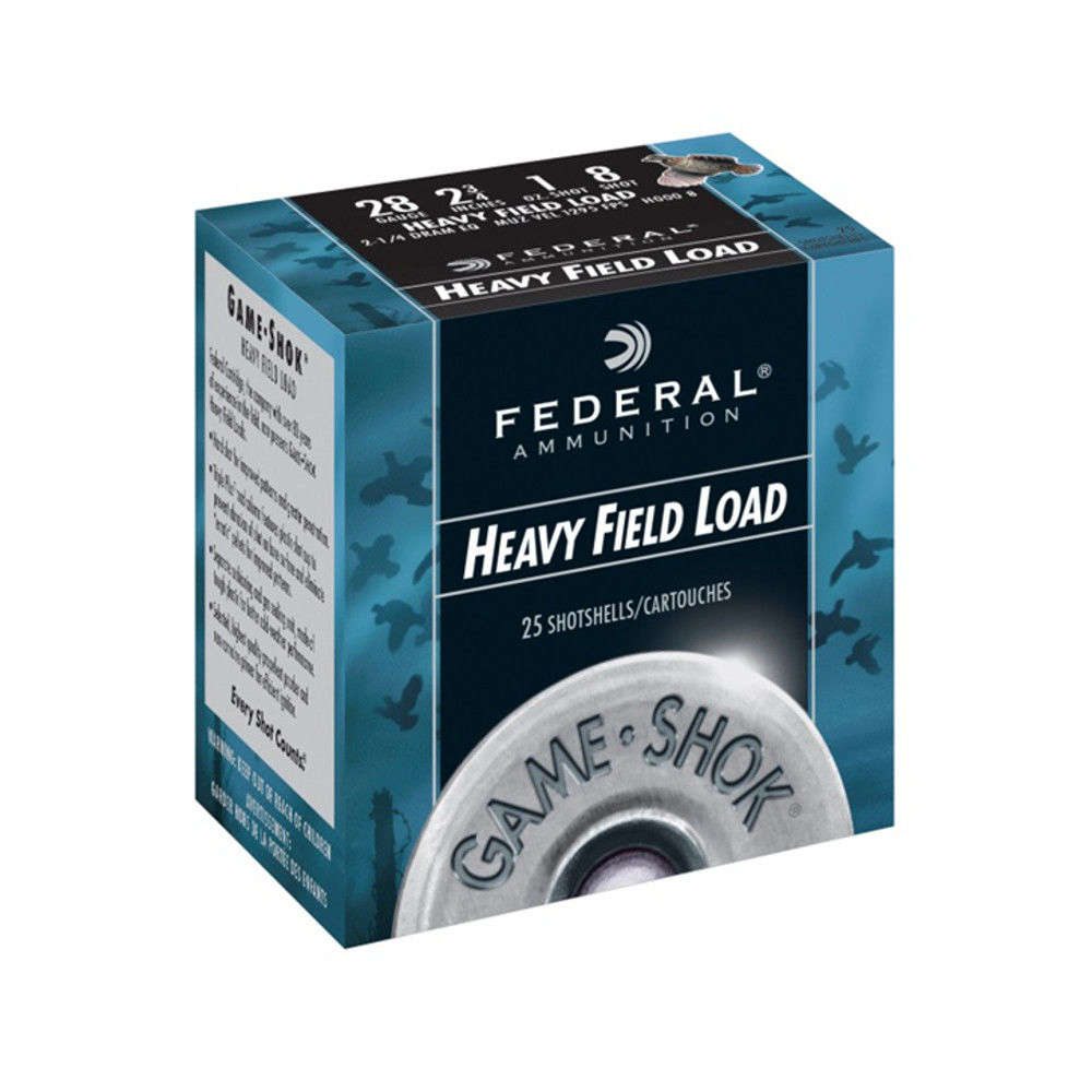 Ammunition Federal 4.50" 28Gauge GAME-SHOK 28GA 2-3/4" MAX 1OZ 5 25RD/BX