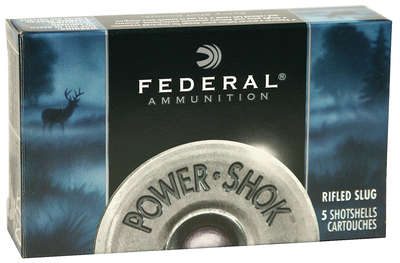 Ammunition Federal PowerShok 10Gauge FED PWRSHK 10GA 3.5" RFL SLG 5/50