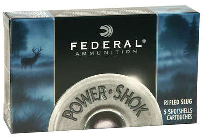 Ammunition Federal PowerShok 12Gauge FED PWRSHK 12GA 2.75 RFL SLUG 5/250