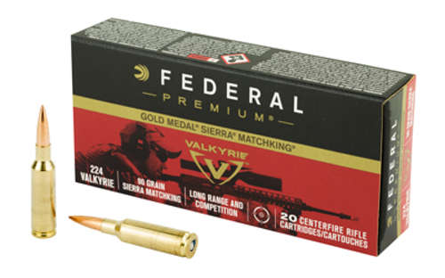 Ammunition Federal Gold Medal 224Valkyrie FED GOLD MDL 224VLK 90GR BTHP 20/200