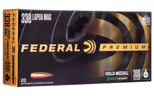 Ammunition Federal Federal Premium 338LAPUA FED 338 LAPUA 300GR MATCHKING 20/200