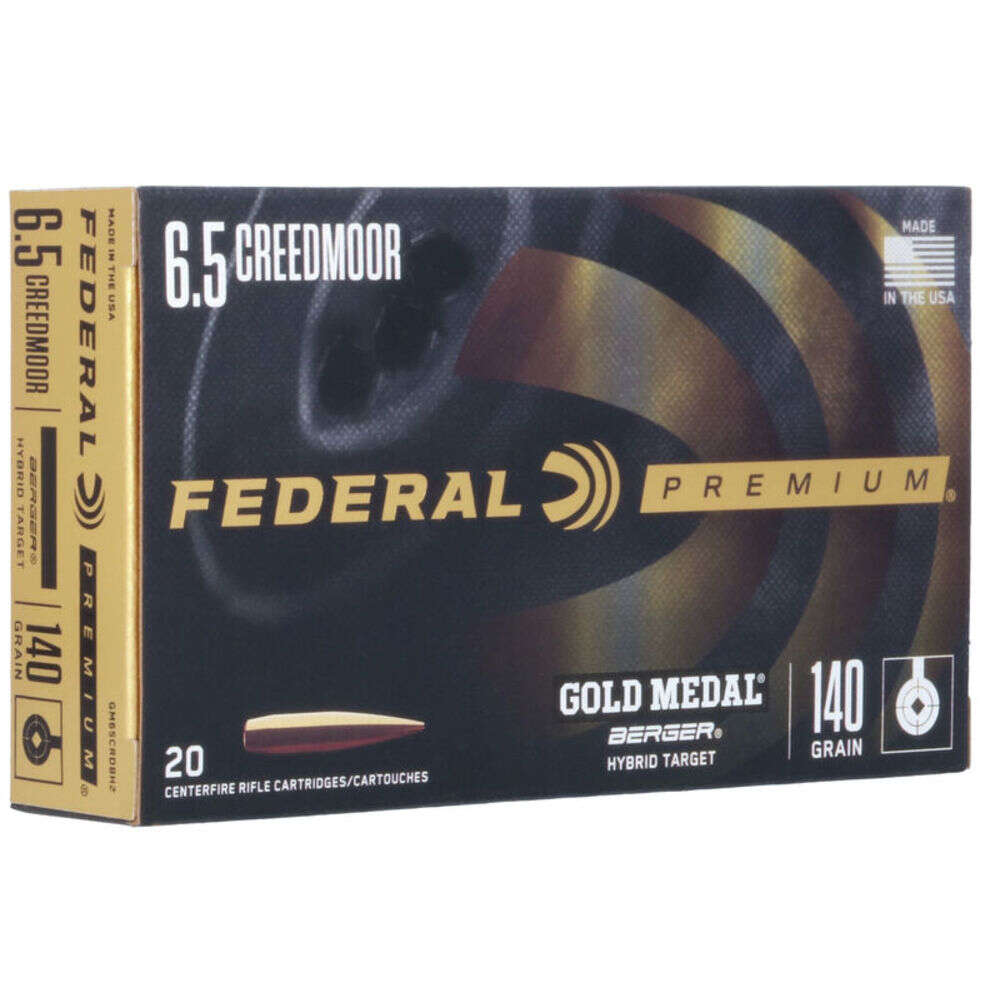 Ammunition Federal Gold Medal 6.5Creedmoor FED GLD MDL 6.5CM 140GR HYB 20/200