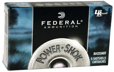 Ammunition Federal PowerShok 12Gauge FED PWRSHK 12GA 2.75 LR 00 BCK 5/250 • Model: PowerShok