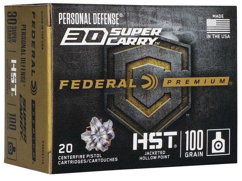 Ammunition Federal Federal Premium FED 30SC 100GR HST JHP 20/200