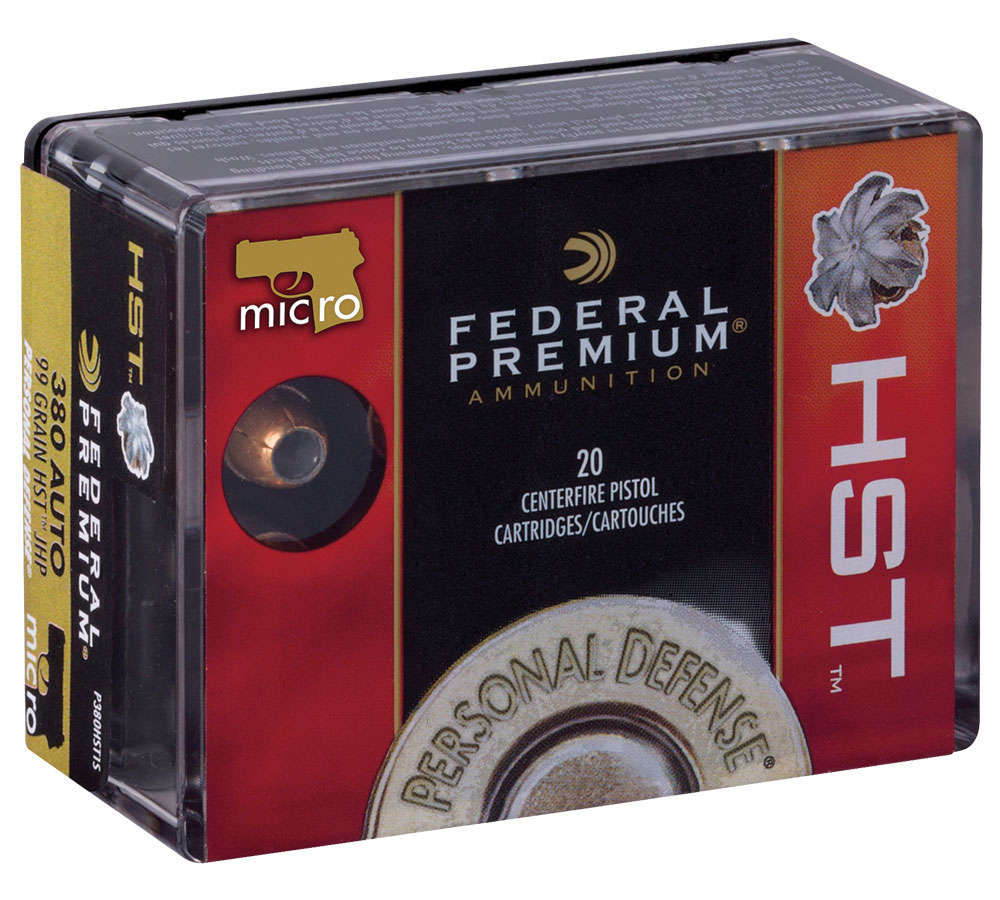 Ammunition Federal Premium Defense 380ACP FED PRM HST 380ACP 99GR JHP 20/200