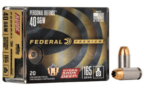 Ammunition Federal Federal Premium 40SW FED HYDSHK DP 40S&W 165GR JHP 20/200