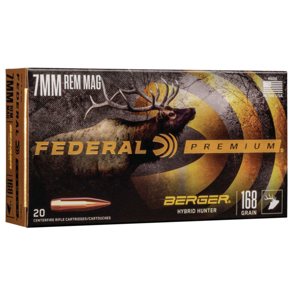 Ammunition Federal Federal Premium 7mmRemMag FED PRM 7MMREM 168GR HYB HR 20/200