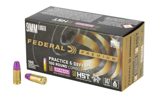 Ammunition Federal Premium Defense 9mm FED PRCTC &DFND 9MM HST/SYN 147GR