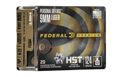 Ammunition Federal Federal Premium 9mm FED PRM PD 9MM HST 124GR JHP 20/200