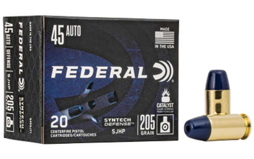 Ammunition Federal Syntech Defense 45ACP FED SYN DEF 45ACP 205GR SJHP 20/200