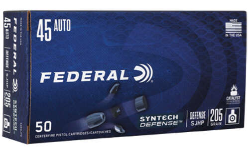 Ammunition Federal Syntech Defense 45ACP FED SYN DEF 45AUTO 205GR SJHP 50/500