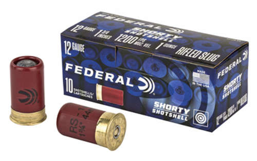 Ammunition Federal Shorty Shotshell 12Gauge FED SHRTY SS 12GA 1.75" RFL SLUG 10/