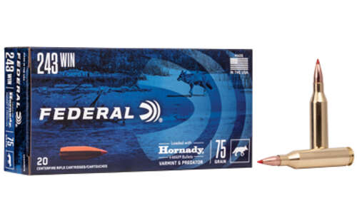 Ammunition Federal Varmint & Predator 243Win FED V&P 243WIN 75GR V-MAX 20/200