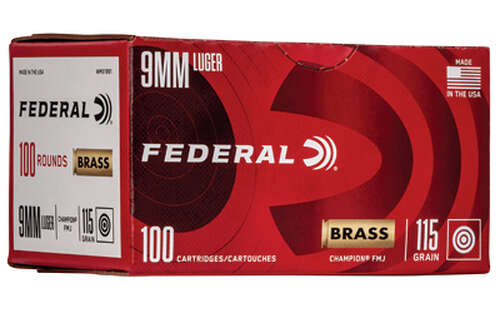 Ammunition Federal Champion 9mm FED CHAMP 9MM 115GR FMJ 100/500 • Model: Champion