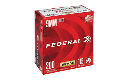 Ammunition Federal Champion 9mm FED CHAMP 9MM 115GR FMJ 200/1000 • Model: Champion