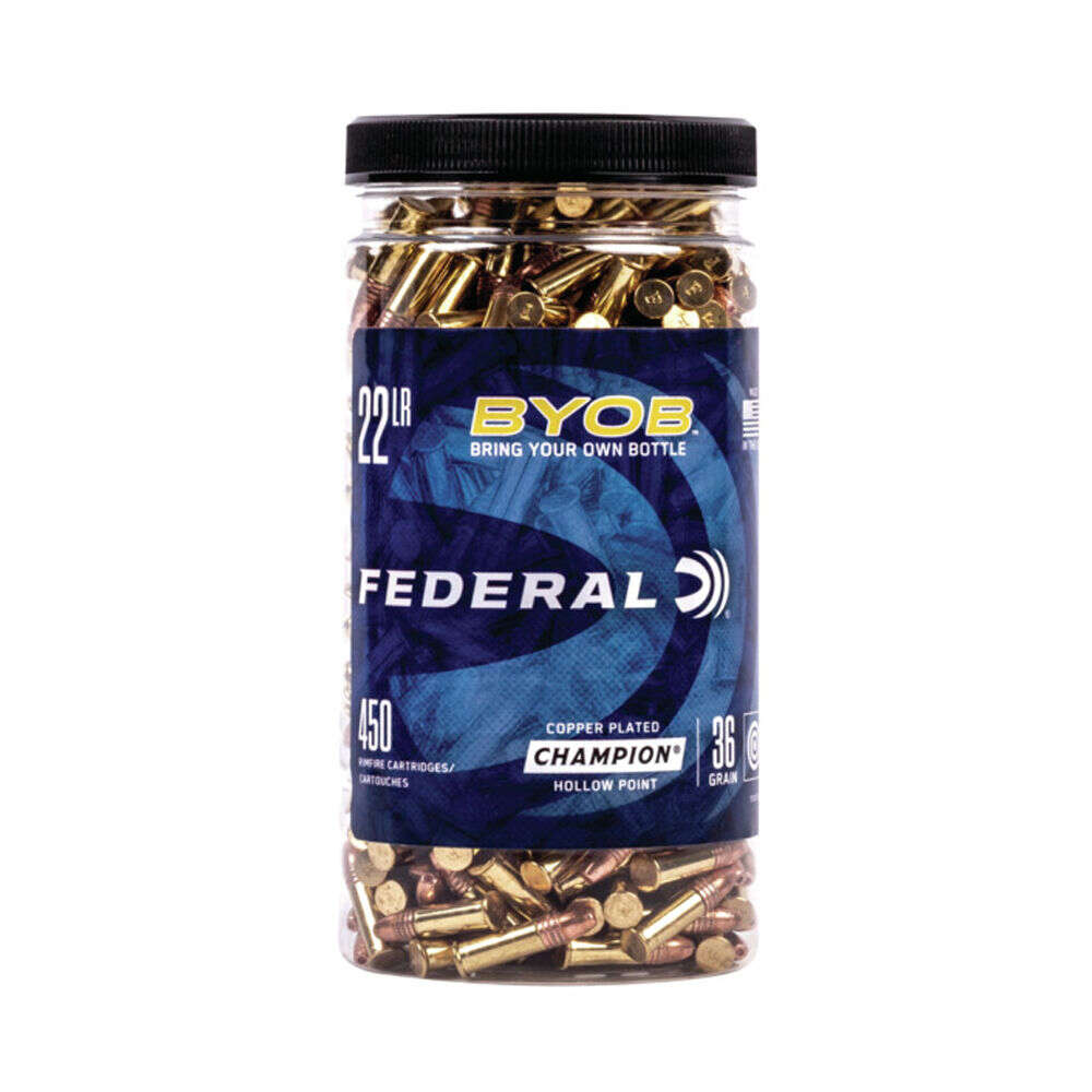 Ammunition Federal 127 ft lbs 22LR FED 750BTL450      22LR     36 CPHP BYOB     450/8