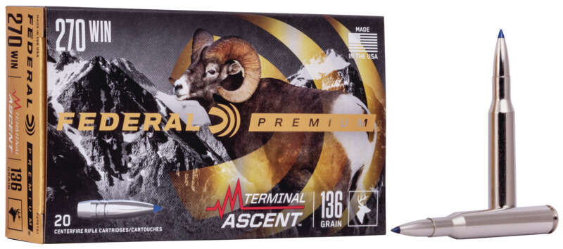 Ammunition Federal 2718 ft lbs 270Win FED P270TA1        270     136 TERM ASCENT   20/10