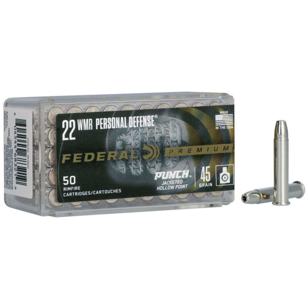 Ammunition Federal 100 ft lbs 22WMR FED PD22WMR1       22WMR    45 JHP           50/60