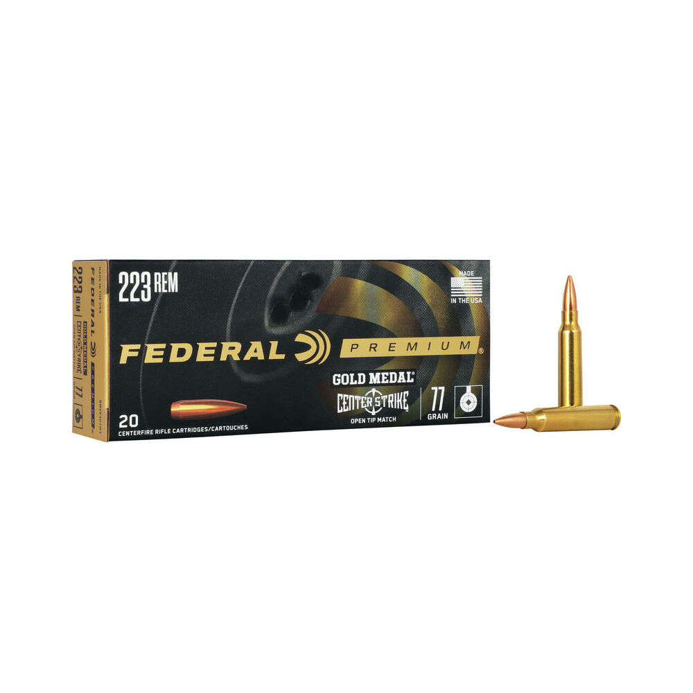 Ammunition Federal 1265 ft lbs 223Rem FED GM223OTM3      223      77 CNTRSTRK      20/10