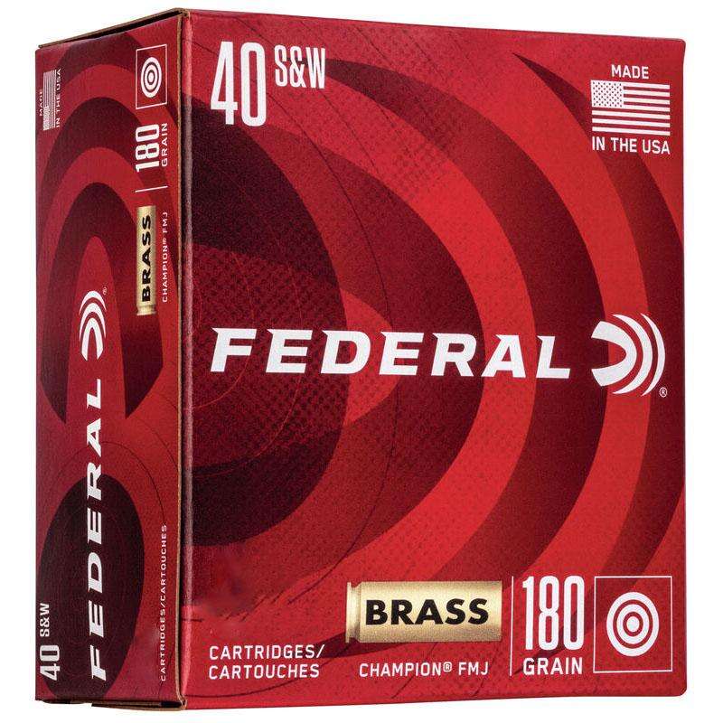 Ammunition Federal 400 ft lbs 40SW FED C40180A400     40SW 180 FMJ CHAMP *LOOSE 400/1