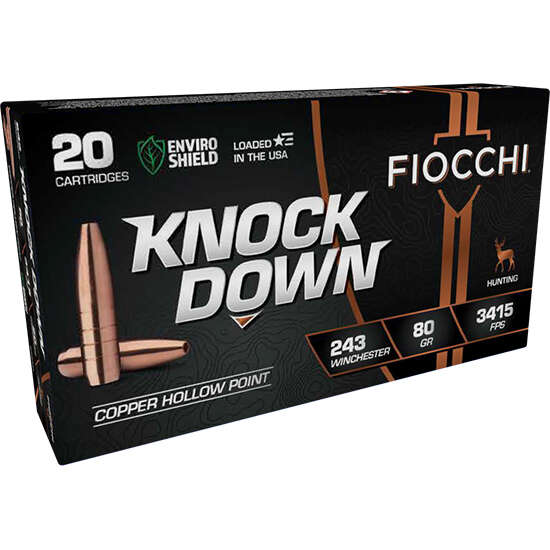 Ammunition Fiocchi ZPAP M85 243Win FIO KNOCK DOWN 243WIN 80GR HP 20/10 • Model: ZPAP M85