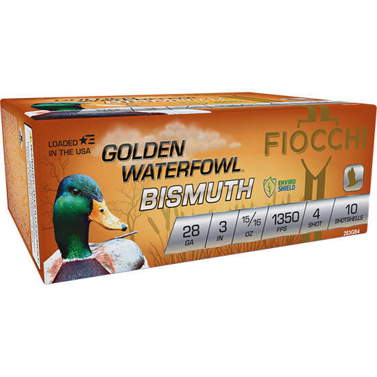 Ammunition Fiocchi ZPAP M70 28Gauge FIO GOLDEN WATERFOWL 28GA 3 #4 BISMUTH 10/10