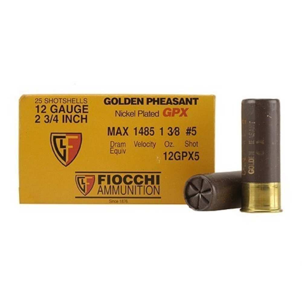 Ammunition Fiocchi 1 3/8 oz 12Gauge FIO 12GPX5    GLD PHS    12 2.75 5SHT   13/8 25/10