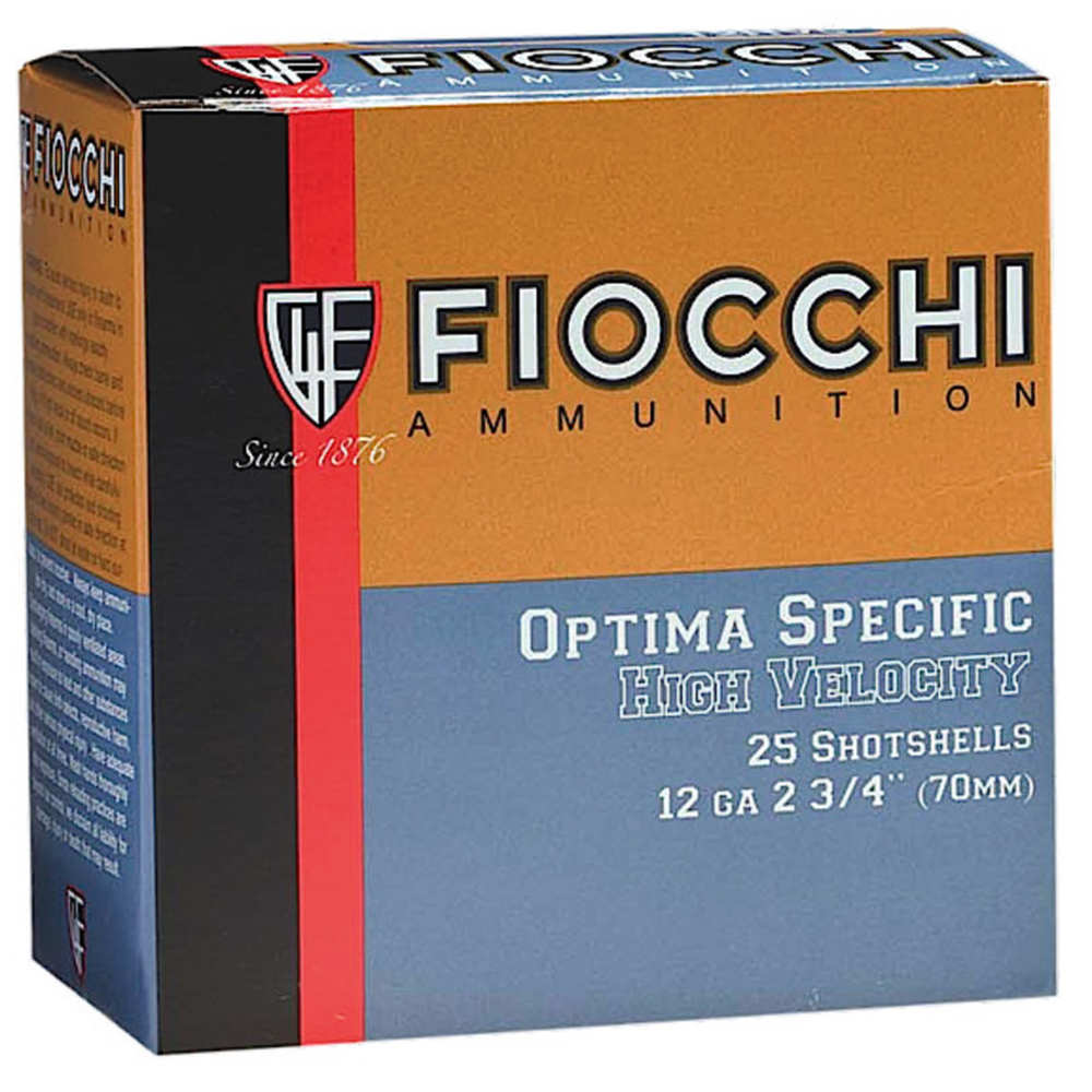 Ammunition Fiocchi 1 1/4 oz 12Gauge FIO 12HV4     HIGH VEL 12   2.75  4SHT  11/4 25/10