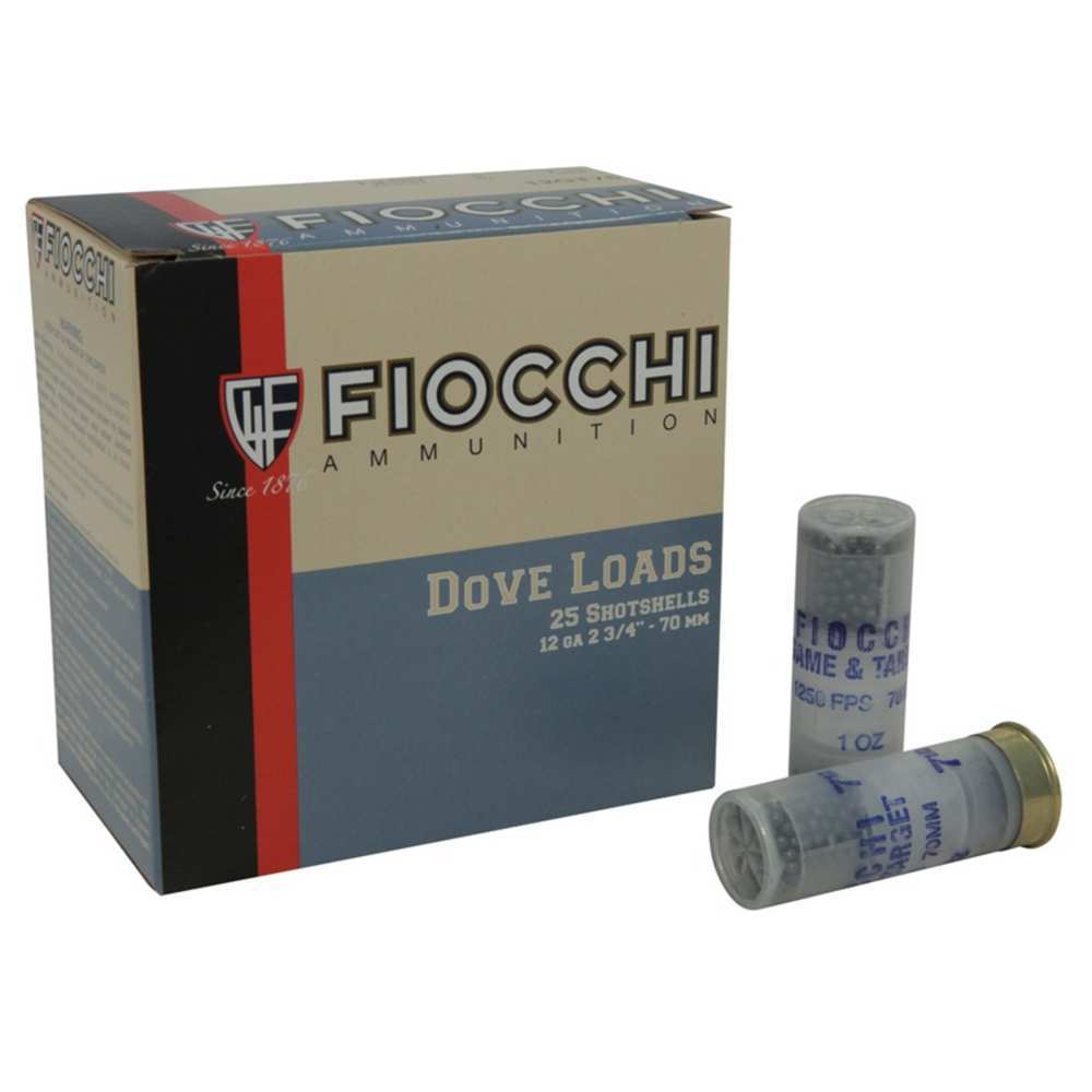 Ammunition Fiocchi 1 oz 12Gauge FIO 12GT75    DV/QU     12  2.75 7.5     1OZ 25/10