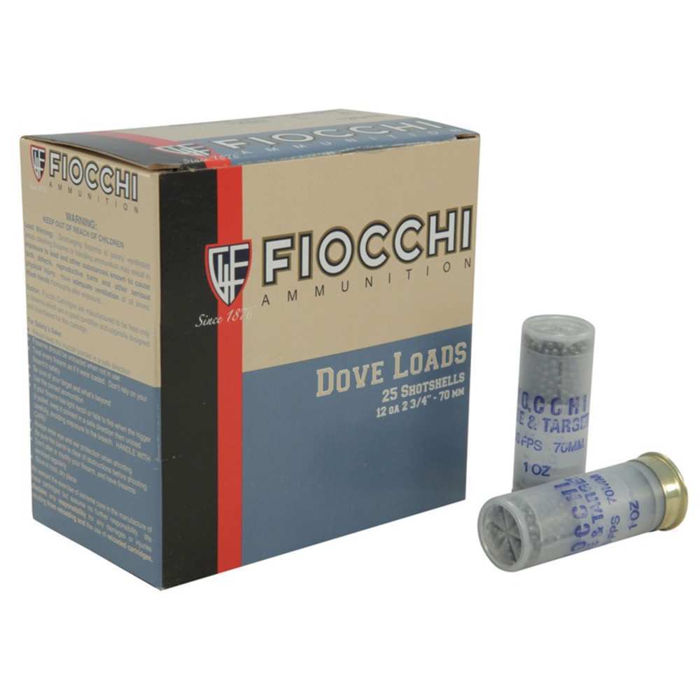 Ammunition Fiocchi 1 oz 12Gauge FIO 12GT8     DV/QU     12  2.75 8SHT    1OZ 25/10 • Model: 1 oz