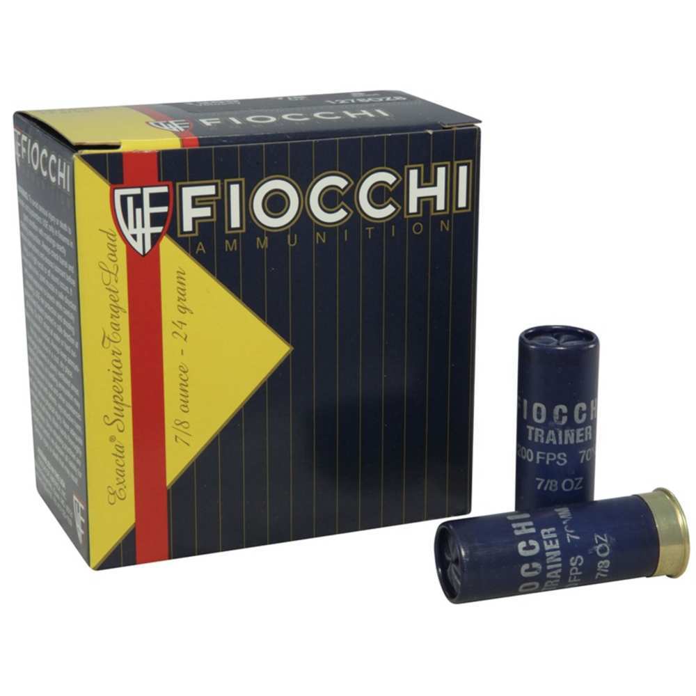 Ammunition Fiocchi 7/8 oz 12Gauge FIO 1278OZ8   LR TRNR      12 2.75 8SHT 7/8  25/10