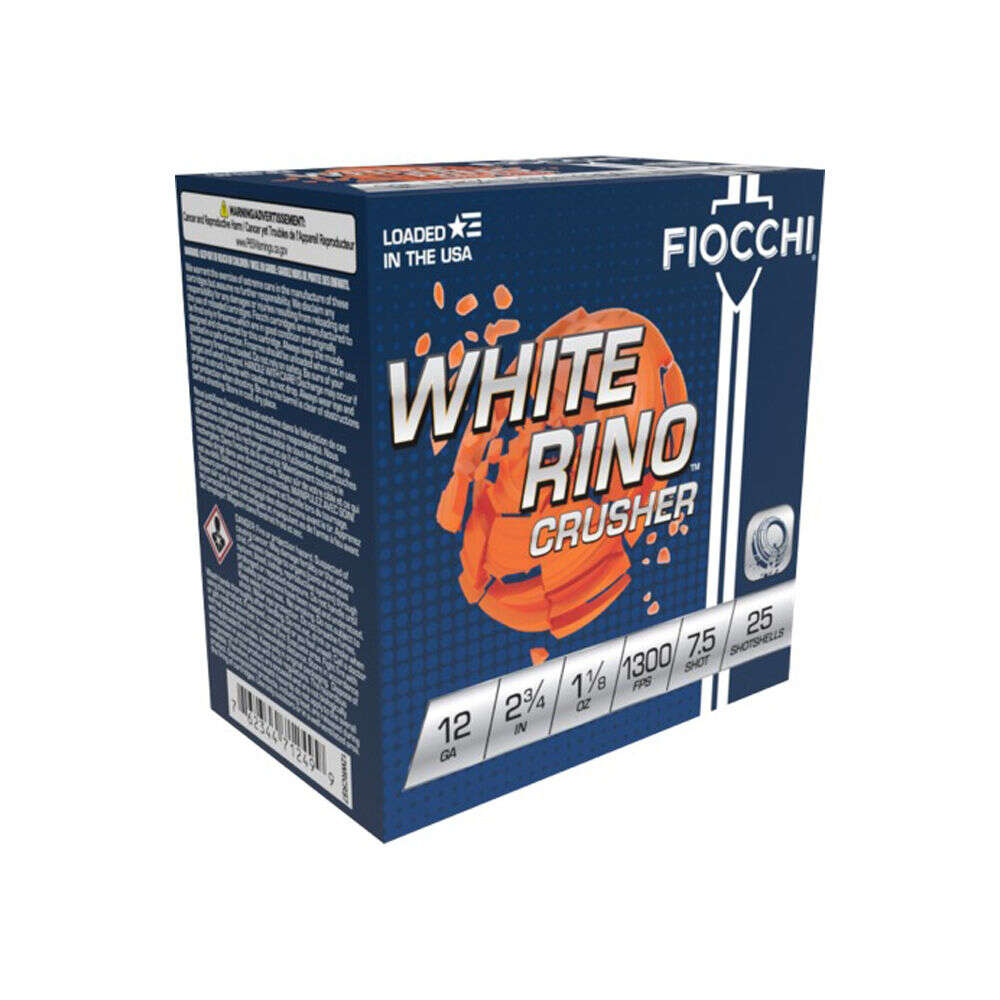 Ammunition Fiocchi 1 1/8 oz 12Gauge FIO 12WRCRS7  WT RINO CRSHR12 2.75 7SHT 11/8 25/10 • Model: 1 1/8 oz