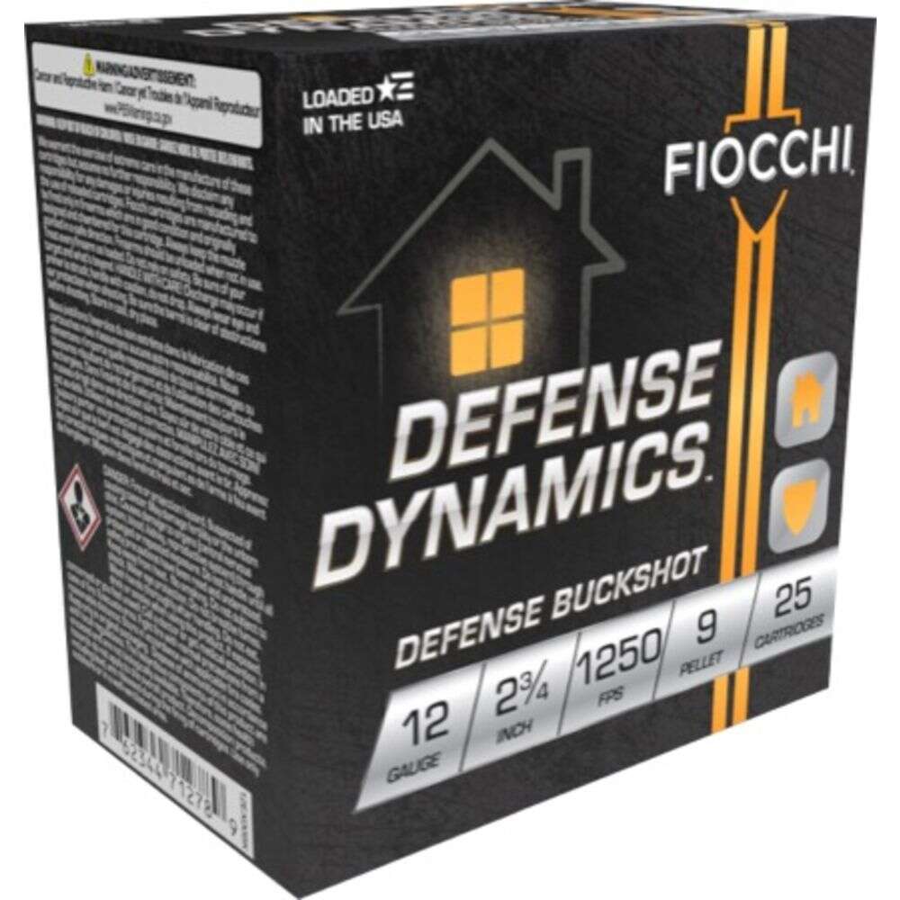 Ammunition Fiocchi 12Gauge FIO 12EX9P    12 HOME DEFENSE BUCK 9P   9PEL 25/10