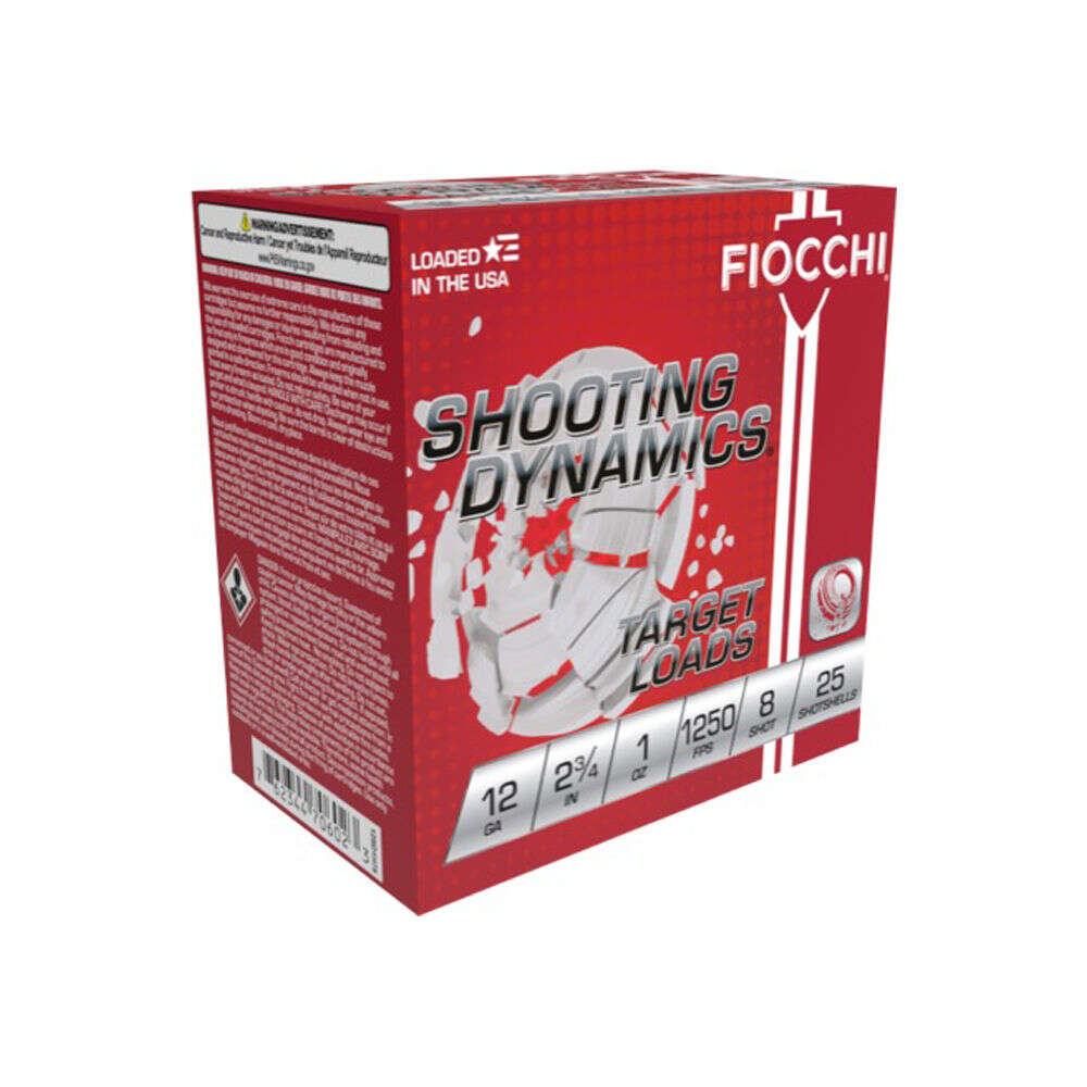 Ammunition Fiocchi 1 oz 12Gauge FIO 12SD1X8   SHOOTING DYNAMICS 12G 2.75 8   25/10 • Model: 1 oz