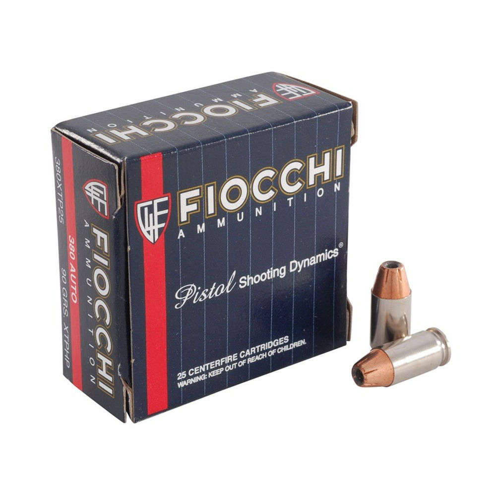 Ammunition Fiocchi 190 ft lbs 380ACP FIO*380XTP25  380        90 XTP              25/20