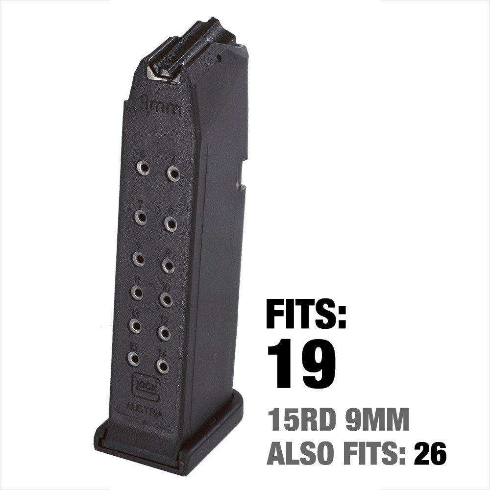 Magazines High Capacity GLOCK 9mm MAG GLOCK OEM 19 9MM 15RD PKG