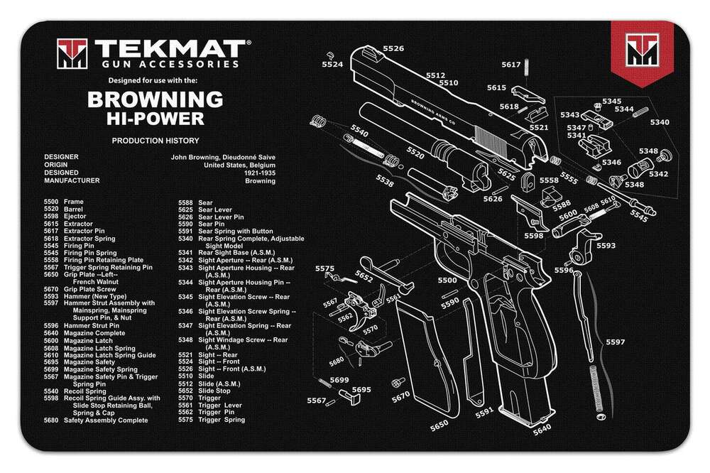 Cleaning Equipment GSM Ready Series Browning Hi Power TekMat Gun Cleaning Mat 11x17