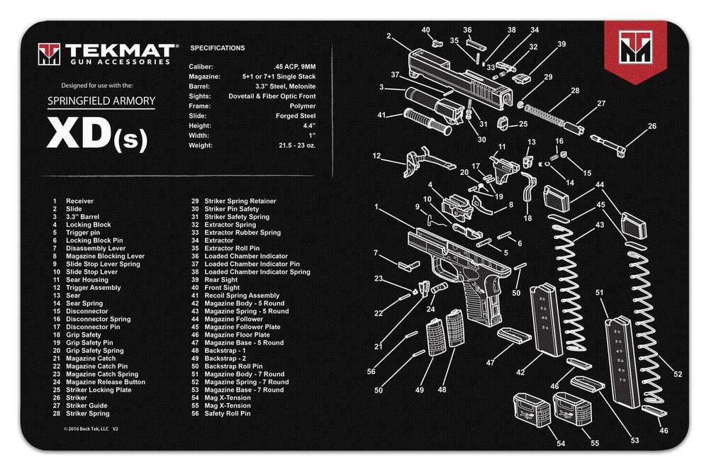 Cleaning Equipment GSM Ready Series Springfield Armory XDs TekMat Gun Cleaning Mat 11x17 • Model: Ready Series