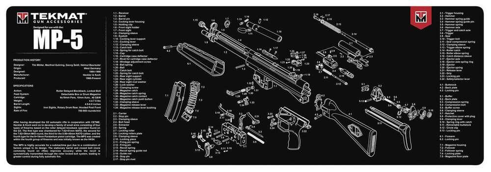 Cleaning Equipment GSM Ready Series Heckler & Koch MP5  TekMat Gun Cleaning Mat 12x36