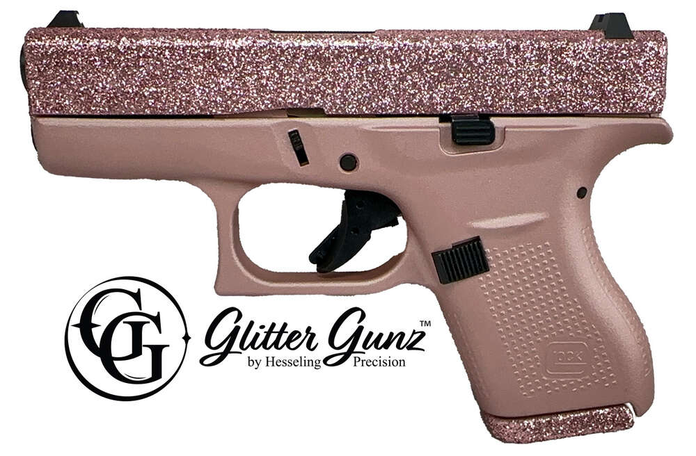 Handguns Glock ZPAP M70 25ACP GLOCK 42 380ACP 3.25 ROSE GOLD GLITTER GUNZ