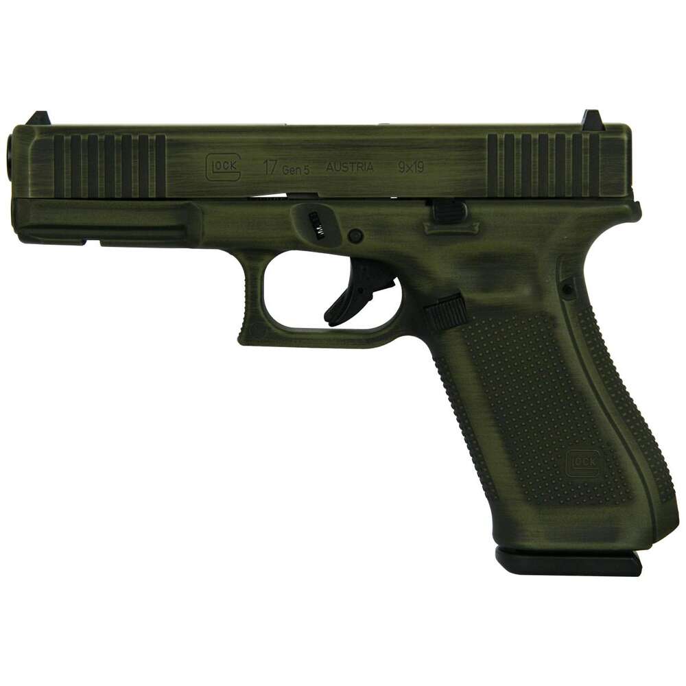 Handguns Glock Ready Series 9mm GLOCK G17 GEN5 9MM FXD W/FRONT SERRATIONS 17RD Bazooka Green Distressed