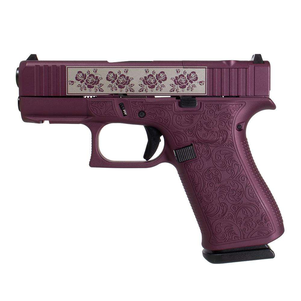 Handguns Glock Ready Series GLOCK 43X MOS FXD 5.5lb w/front rails-ENGRAVED FRAME ONLY PAISLEY-BLACK CHE • Model: Ready Series