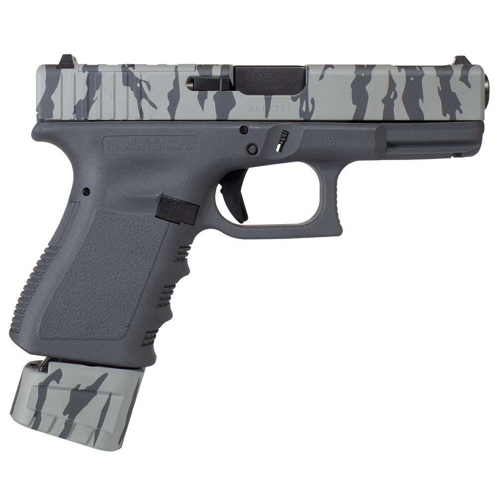 Handguns Glock Ready Series 9mm G19 GEN3 CMP 9MM 4"2/15RD USA Sniper Grey Fr Tiger Stripe Ext Mag Ptd Slide