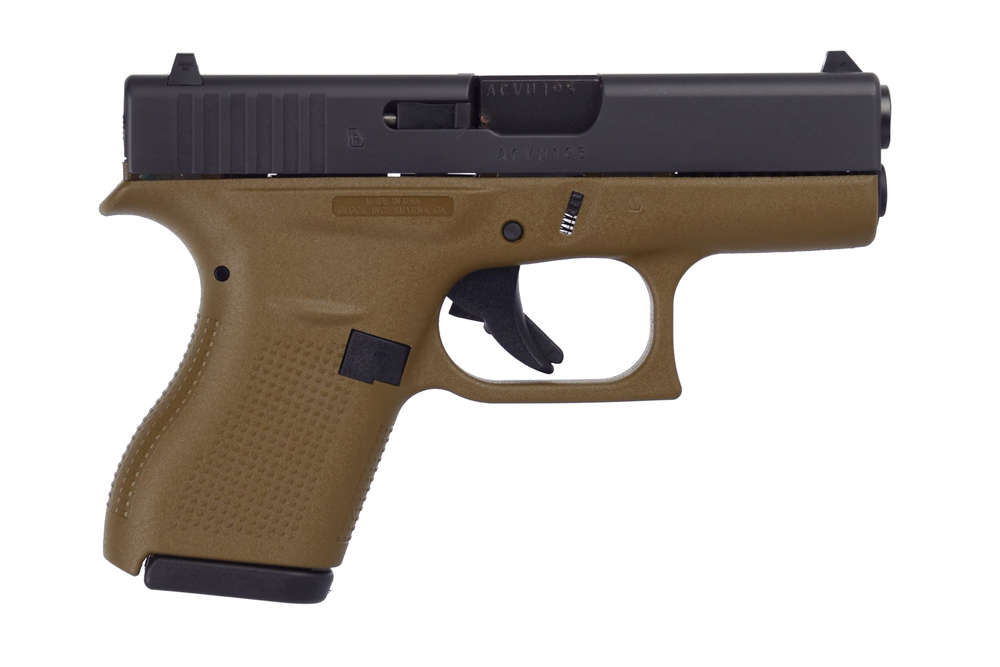 Handguns Glock G42 Flat Dark Earth 380ACP G42 G3 FDE 380ACP 6+1 3.25"  # • W/TWO 6RD MAGS, ACC & CASE