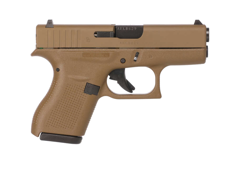 Handguns Glock G42 Flat Dark Earth 380ACP G42 G3 380ACP 6+1 FULL FDE   # • W/TWO 6RD MAGS, ACC & CASE • Model: G42 Flat Dark Earth