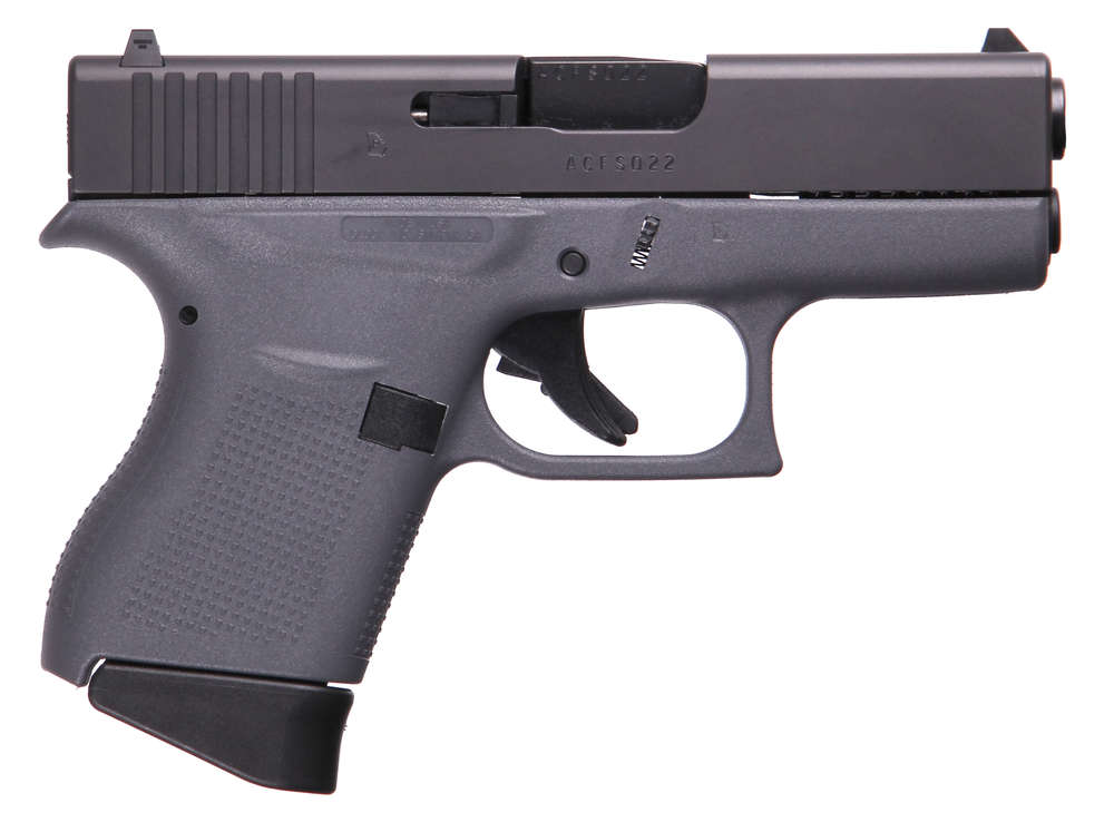 Handguns Glock G43 9mm G43 G3 GRAY 9MM 6+1 3.39" FS • TWO 6RD MAGAZINES • Model: G43