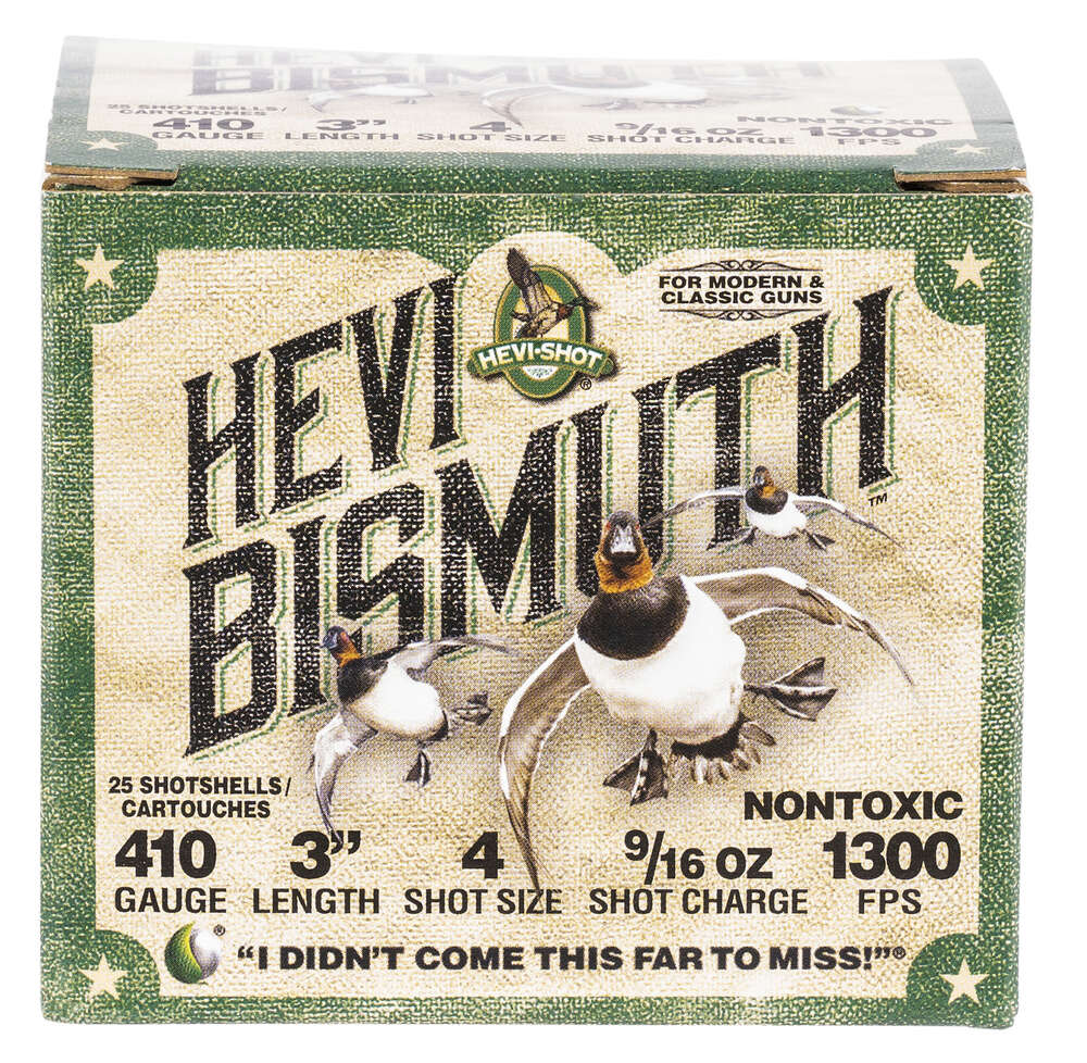 Ammunition HEVI Shot HEVI Shot 410Bore HEVI BISMUTH 410GA 3" #4 25/250 • Model: HEVI-Shot